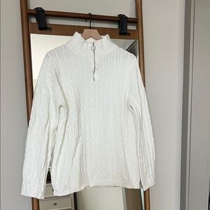 White Cable Knit Sweater